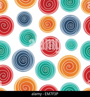 Cute seamless pattern with multicolored bright circles Stock Vector