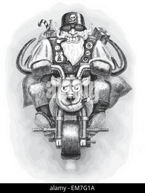 Santa Claus Biker Stock Vector