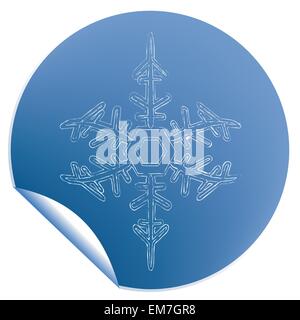 blue snowflake label Stock Vector