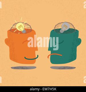 Lightbulb Brain Idea for Ideas or Inspiration , eps10 vector for Stock Vector