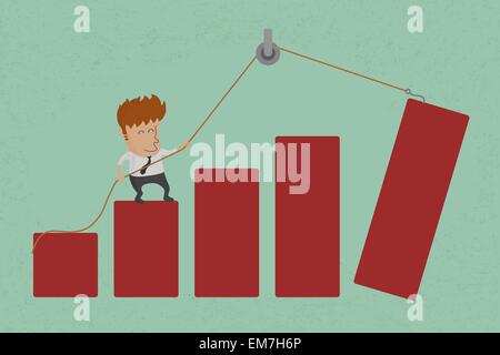 Stylized conceptual business chart - success & support metaphor Stock Vector