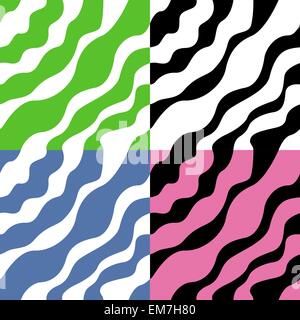 Four seamless wavy vector patterns Stock Vector