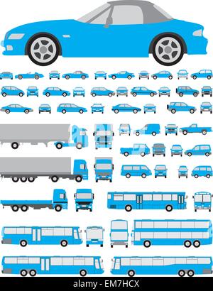 Cars set of silhouettes Stock Vector