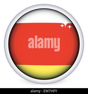 South Ossetia flag button Stock Vector