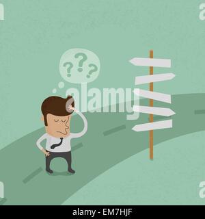 Businessman do not know where to go , eps10 vector format Stock Vector