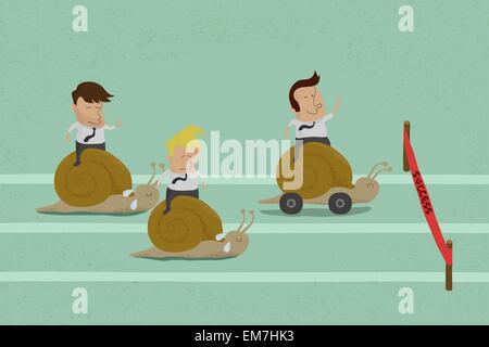 Business persons reaching the goal in a race , eps10 vector form Stock Vector