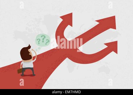 Businessman do not know where to go , eps10 vector format Stock Vector