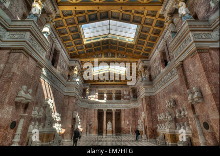 Walhalla Temple interior view to the loft with the caryatids and the busts, Donaustauf, Upper Palatinate, Bavaria, Germany Stock Photo