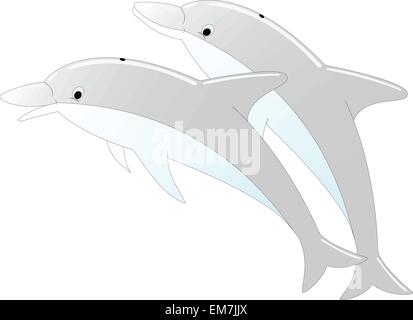 Two dolphins Stock Vector