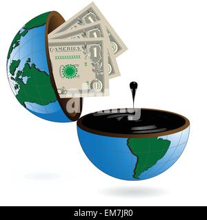 oil and dollars Stock Vector