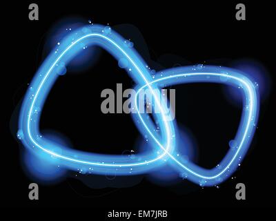 Blue Triangle Border with Sparkles and Swirls Stock Vector