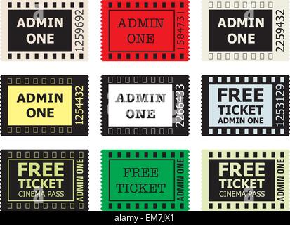 Admit One Cinema Ticket Stock Vector