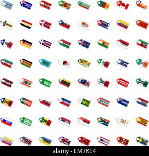 Set of labels in national colors Stock Vector