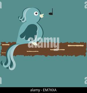 Bird on branch Stock Vector