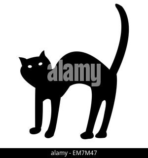 black cat isolated on white vector Stock Vector