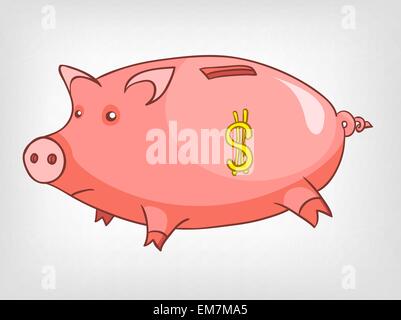 Cartoons Decoration Piggy Bank Stock Vector