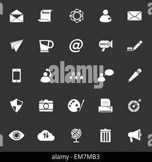 Message and email icons on gray background, stock vector Stock Vector