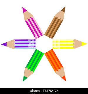 colored pencils Stock Vector