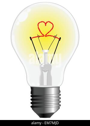 light bulb with heart Stock Vector