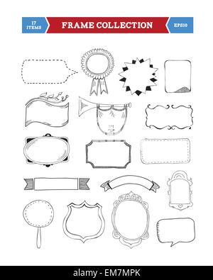 Vector set of hand drawn frames Stock Vector