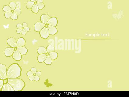 Flowers and butterflies. Vector background Stock Vector