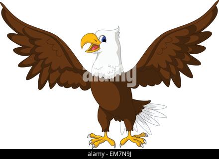 cute eagle cartoon Stock Vector