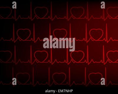 Heart cardiogram with heart. EPS 8 Stock Vector