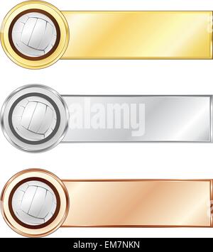 Volleyball medals Stock Vector