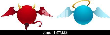 Vector devil and angel icons Stock Vector