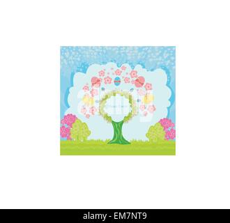 abstract tree with Easter eggs Stock Vector