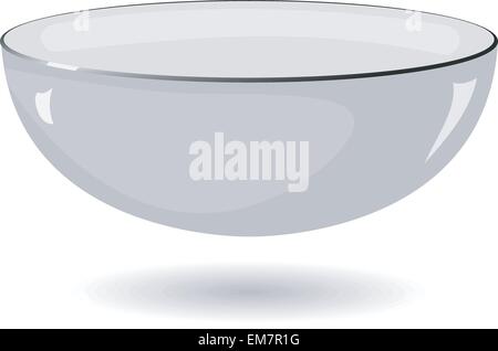 Vector illustration of a metal bowl on a white background Stock Vector