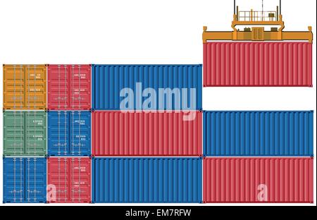 Upload and send container Stock Vector