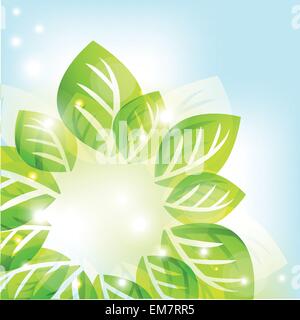 Vector abstract background with green leaves Stock Vector Image & Art ...