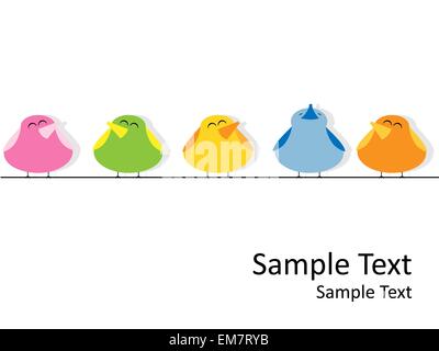 Birds on wire. Vector image. White background Stock Vector Image & Art ...