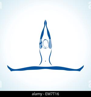 Illustration of stylized yoga pose stock vector Stock Vector