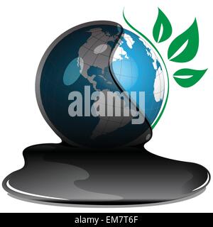 globe and oil Stock Vector