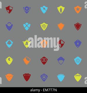 Design shield color icons on gray background, stock vector Stock Vector