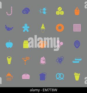 Sweet food color icons on gray background, stock vector Stock Vector
