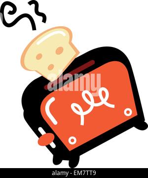 Cartoon retro toaster isolated on white Stock Vector