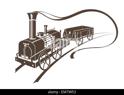 abstract retro train Stock Vector