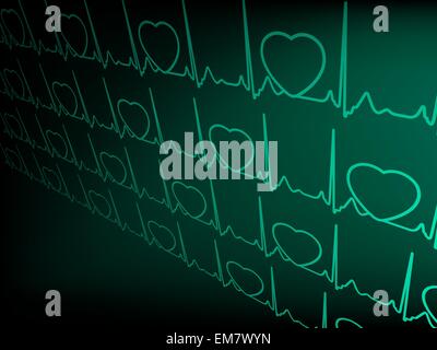 ECG tracing monitor. EPS 8 Stock Vector