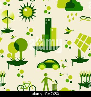 Green city pattern Stock Vector