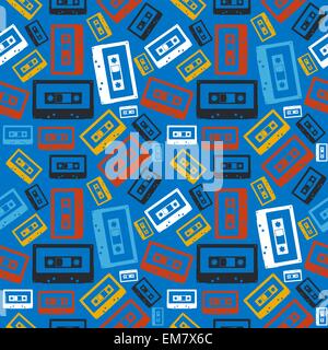 Old audio cassette pattern Stock Vector