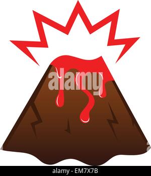 Erupting volcano with lava Stock Vector