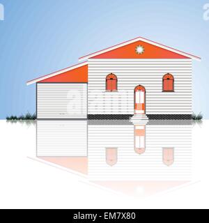 house with garage Stock Vector