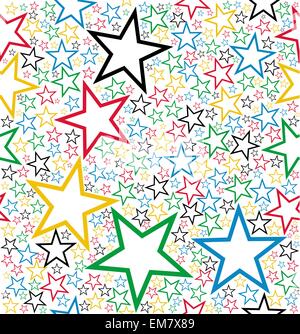 Multicolored stars seamless pattern Stock Vector