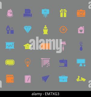 Art and creation color icons on gray background, stock vector Stock Vector