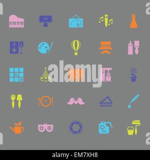 Art and creation color icons on gray background, stock vector Stock Vector