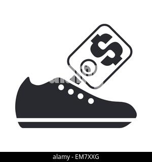 Vector illustration of single isolated shoe production icon Stock ...