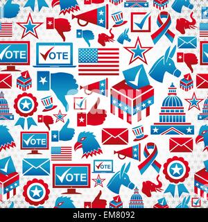 USA elections icons pattern Stock Vector
